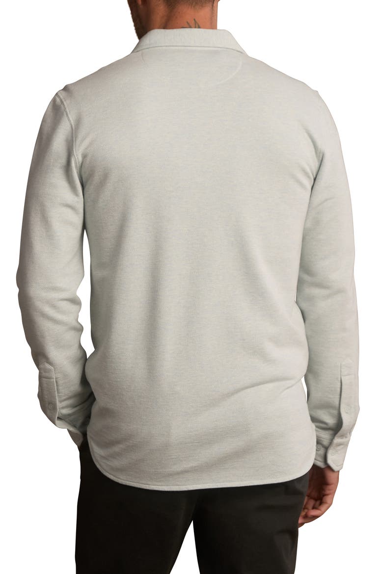 Textured Knit Long Sleeve Button-Up Shirt, Alternate, color, BLUE FOG