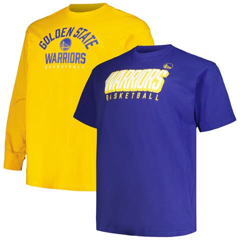 Men's Fanatics Branded Royal/Gold Golden State Warriors Big & Tall Short Sleeve & Long Sleeve T-Shirt Set