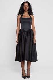 LEAU Hart Halter Corset Midi Dress