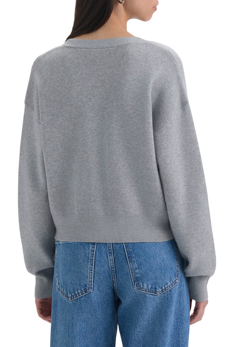 V-Neck Cardigan, Alternate, color, MEDIUM GREY MIX FLORAL