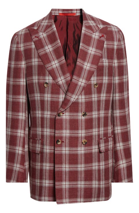 Delave Plaid Linen & Wool Sport Coat