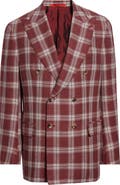 ISAIA Delave Plaid Linen & Wool Sport Coat