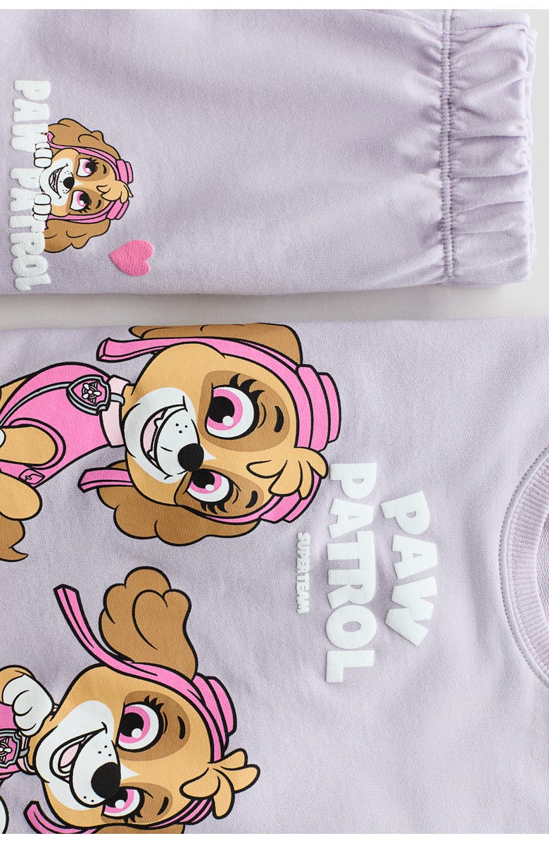 H&M 2-piece Printed Set, Alternate, color, Lilac/Paw Patrol
