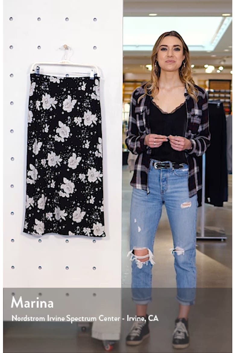Floral Print Bias Midi Skirt video