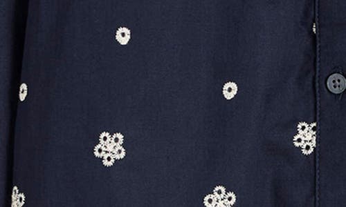 Boden Helena Floral Embroidered Cotton Button-up Shirt In Blue