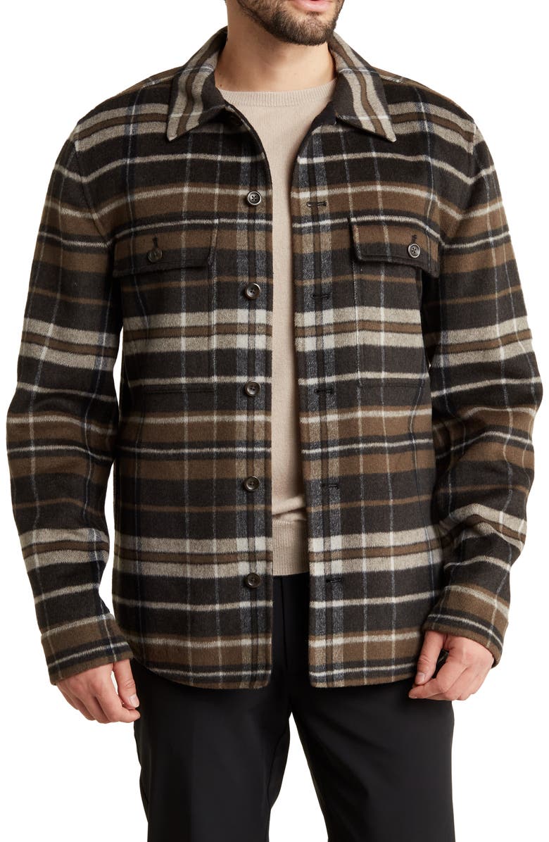 Vince Windowpane Plaid Wool Blend Shirt Jacket, Main, color, 