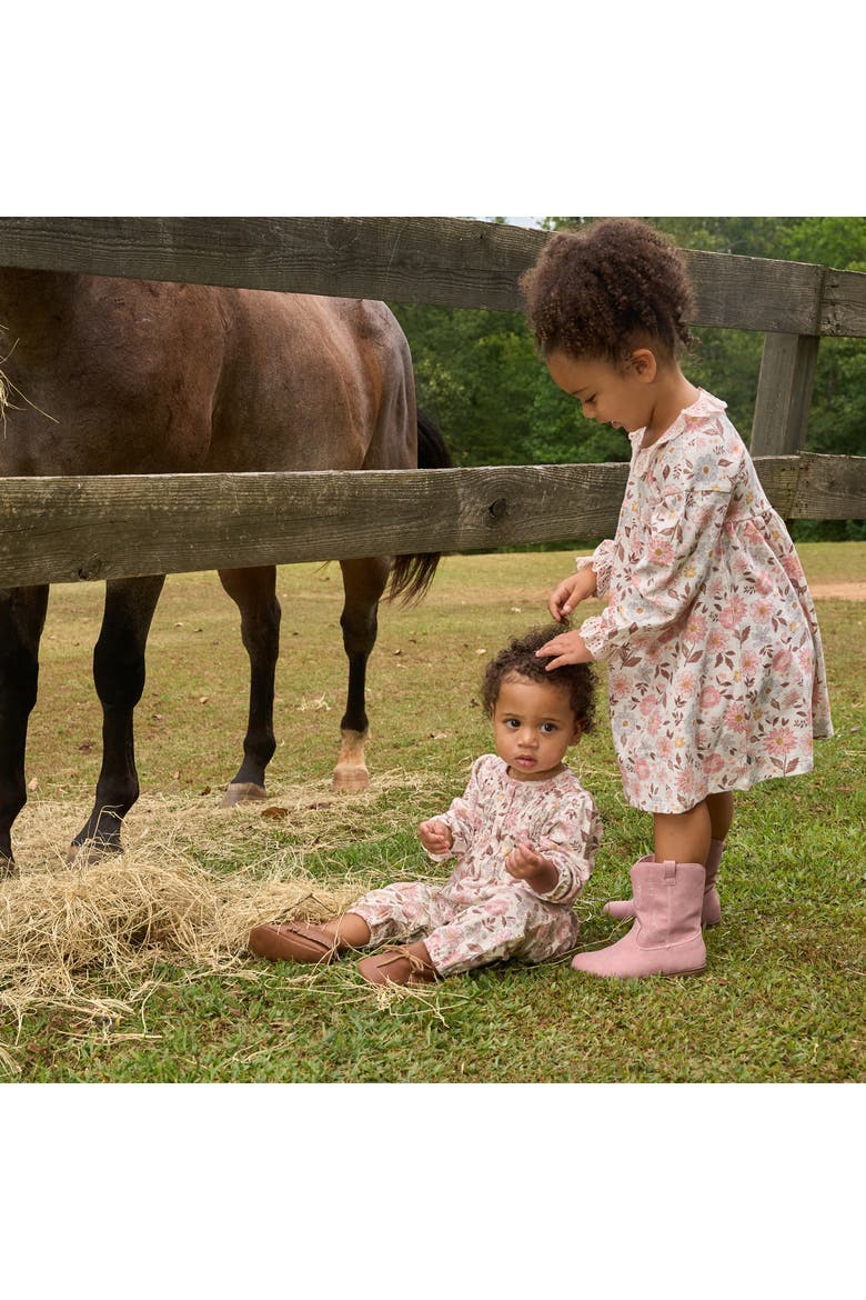 Smocked Long Leg Romper, Alternate, color, Flower Blossoms