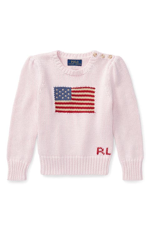 Kids' Flag Intarsia Cotton Sweater (Toddler & Little Kid)