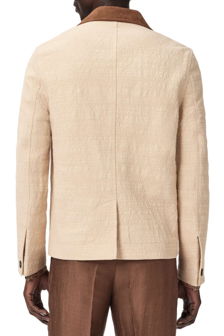 Barnes Cotton Jacket with Suede Collar, Alternate, color, LIGHT KHAKI