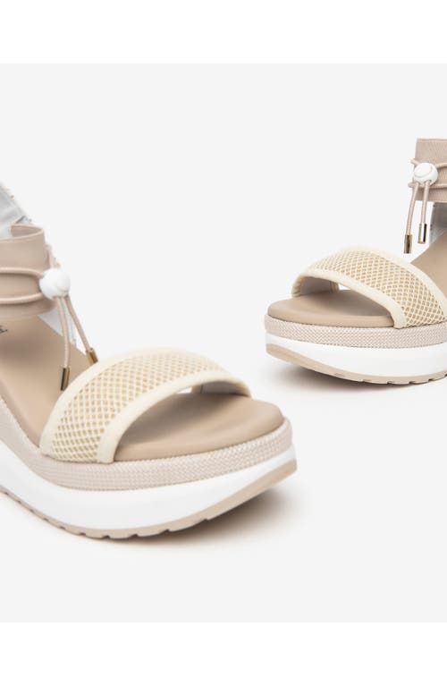 Nerogiardini Bungee Platform Wedge Sandal In Neutral