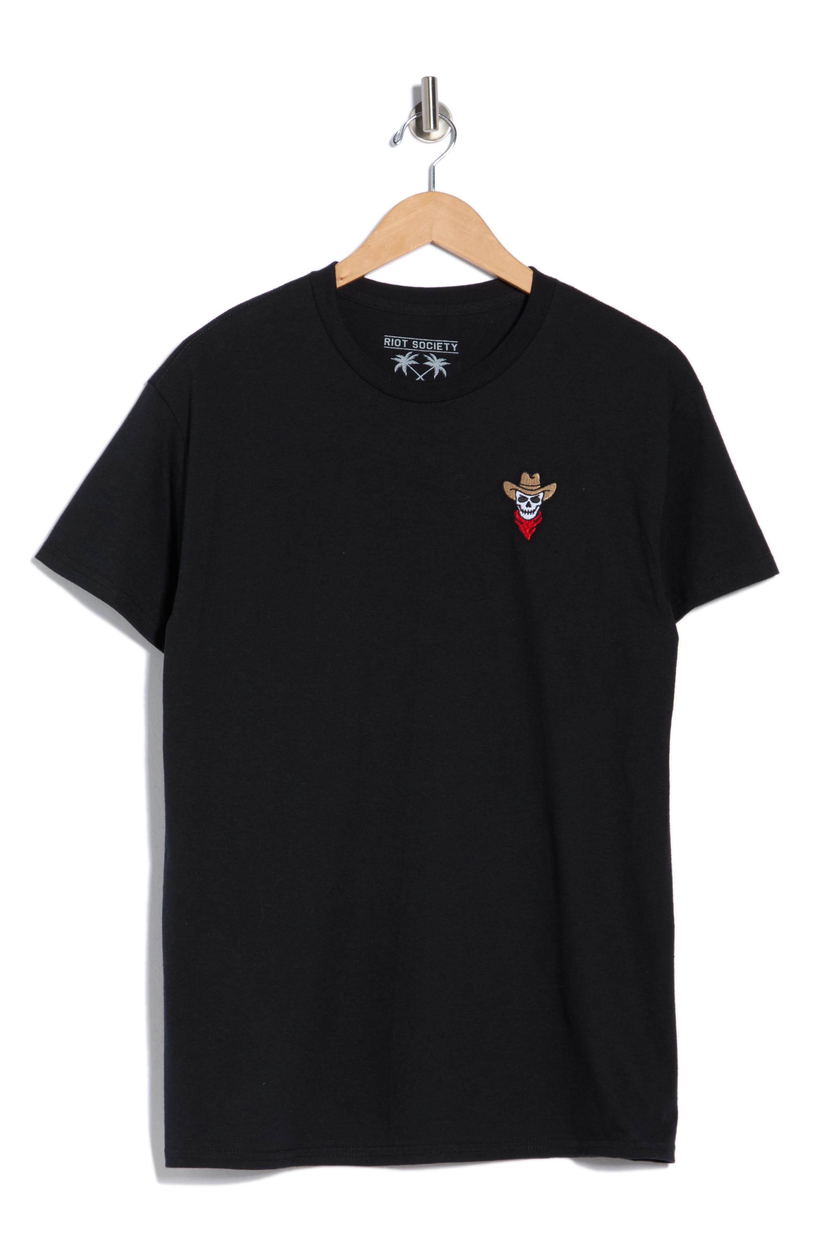 RIOT SOCIETY Skull Cowboy Emroidery T-Shirt