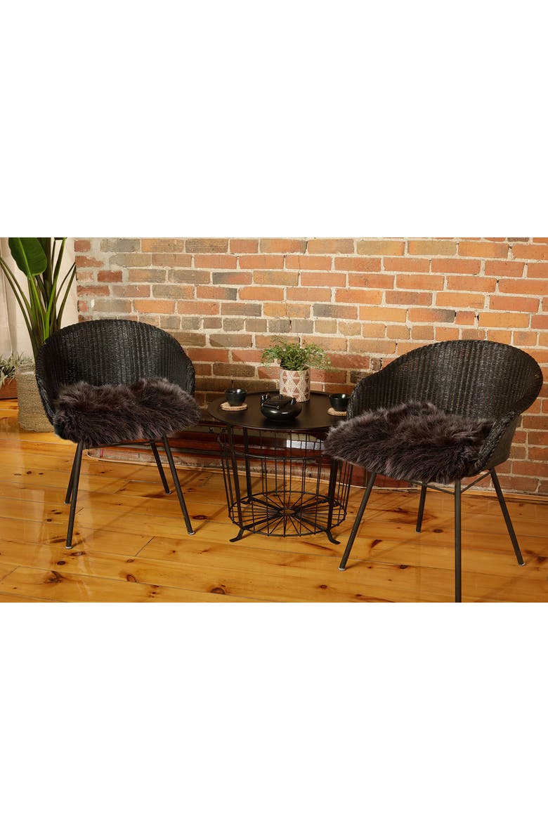 LUXE Laredo Set of 2 Faux Fur Seat Cushions, Alternate, color, 