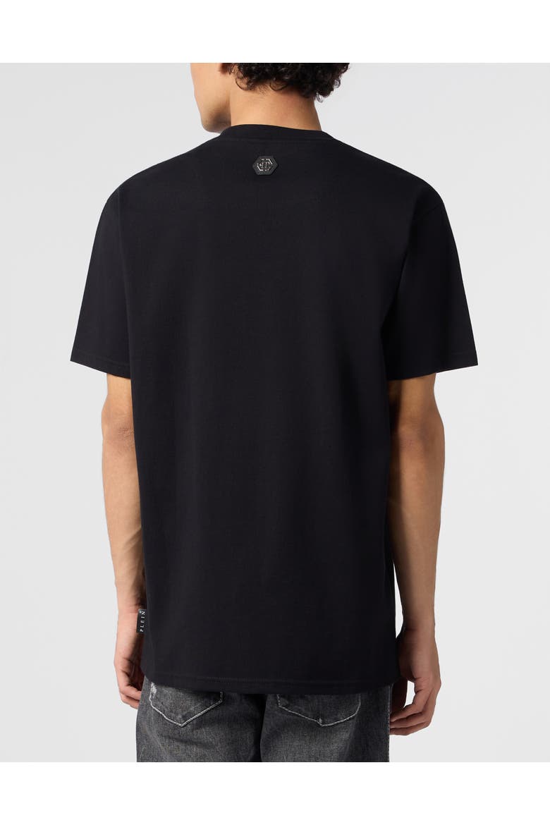 Round Neck T-Shirt Space Logo Men, Alternate, color, black/black