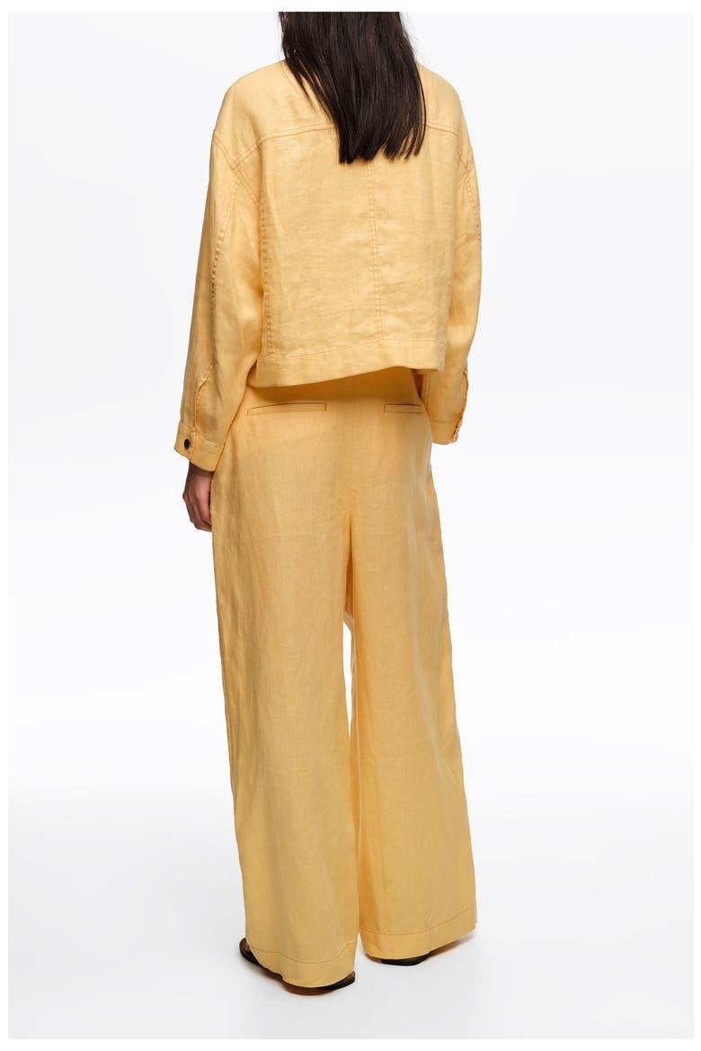 Linen Boxy Jacket, Alternate, color, YELLOW