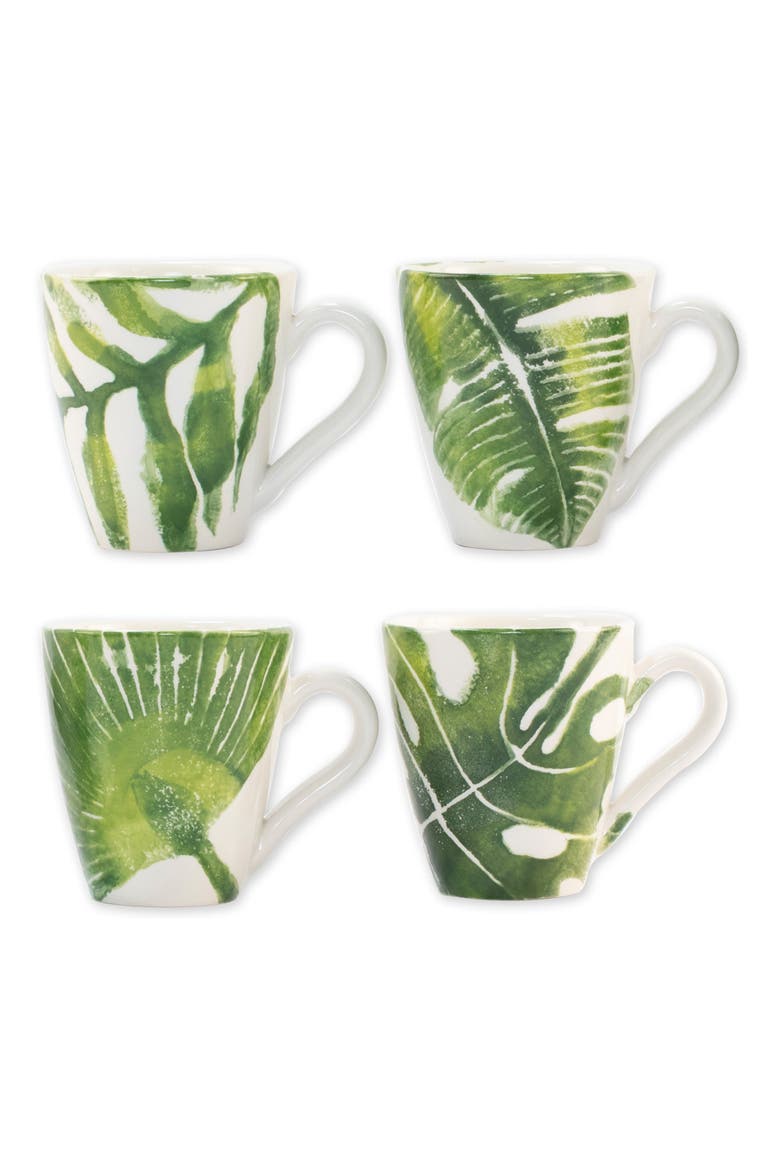 Into the Jungle Set of 4 Mugs, Main, color, GREEN