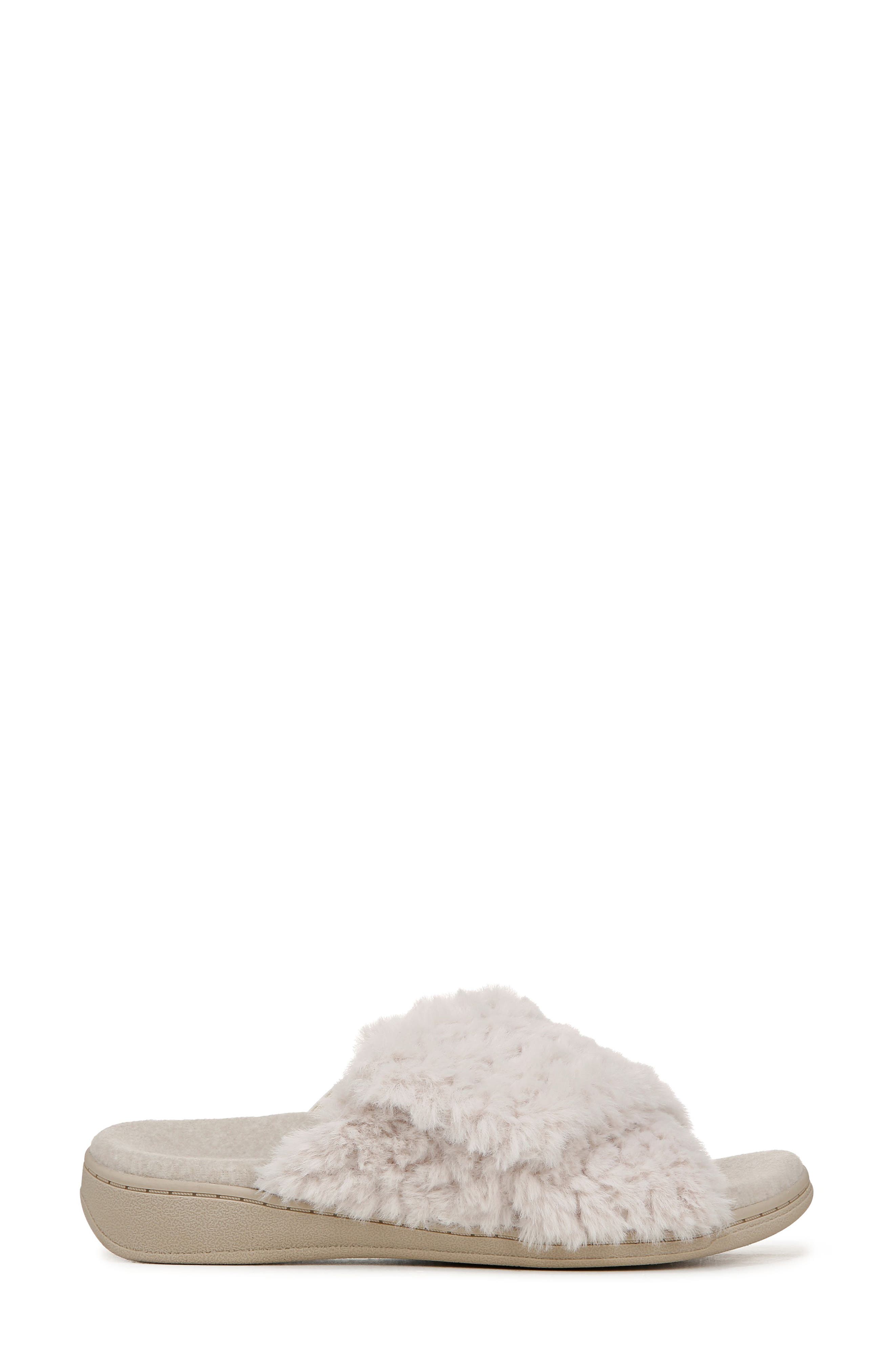 Relax II Plush Slide Sandal, Alternate, color, OFF WHITE