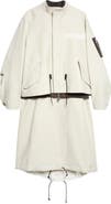 Sacai Wool Flannel & Nylon Twill Coat