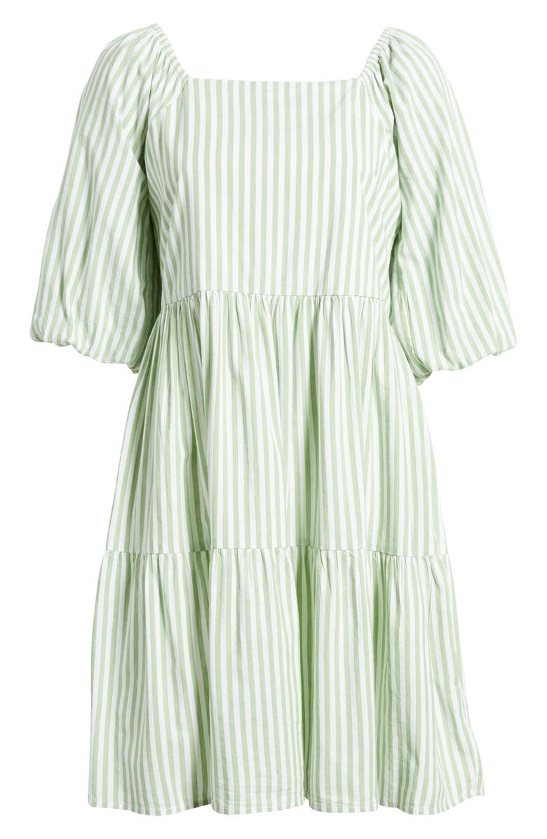 beachlunchlounge Stripe Open Back Bow Cotton Blend Dress, Alternate, color, Peperomia