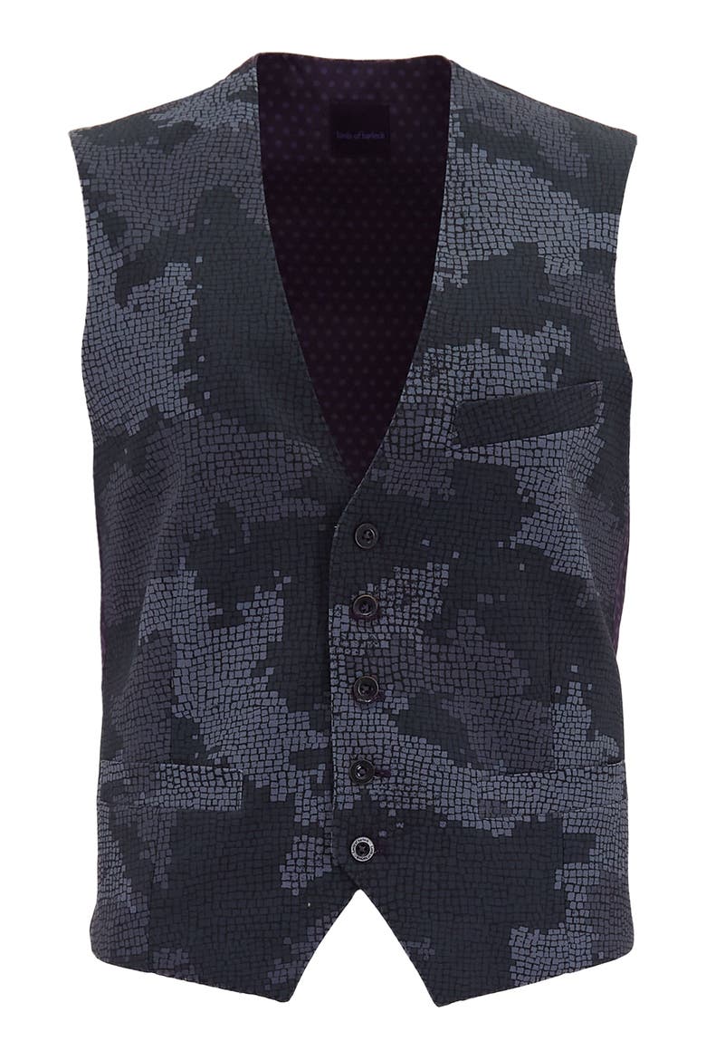 Wesley Tailored Wool Waistcoat, Main, color, Camo Mosaic Coal