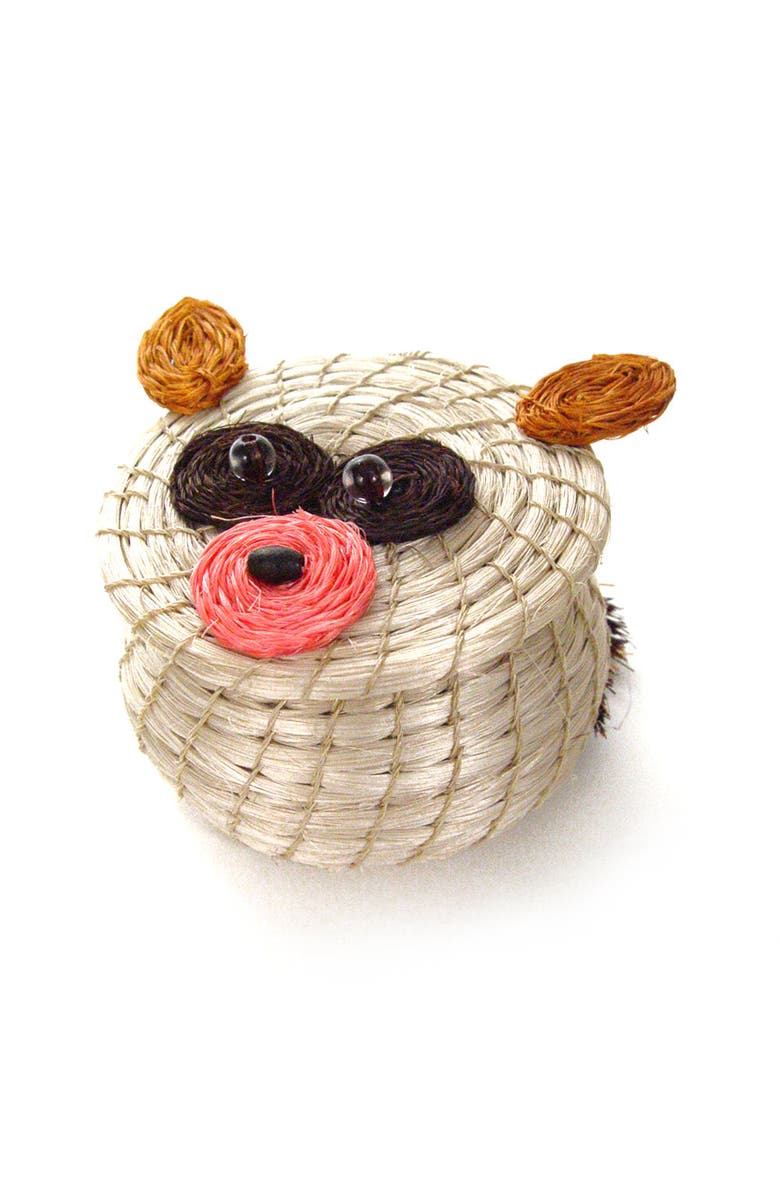 Mbare Animal Lidded Basket, Alternate, color, Bush Baby