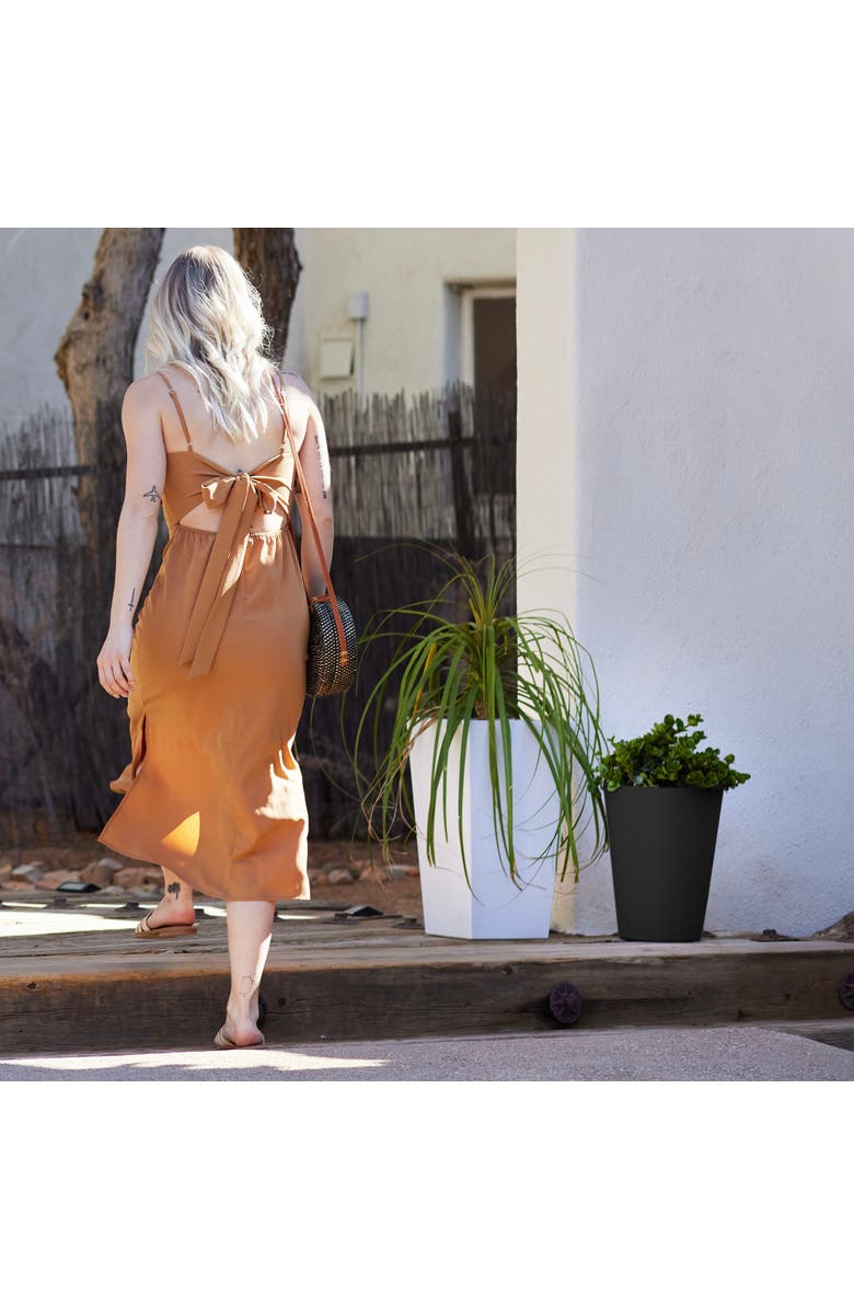 Bloem 14" Tall Finley Tapered Round Planter, Black, Alternate, color, Black