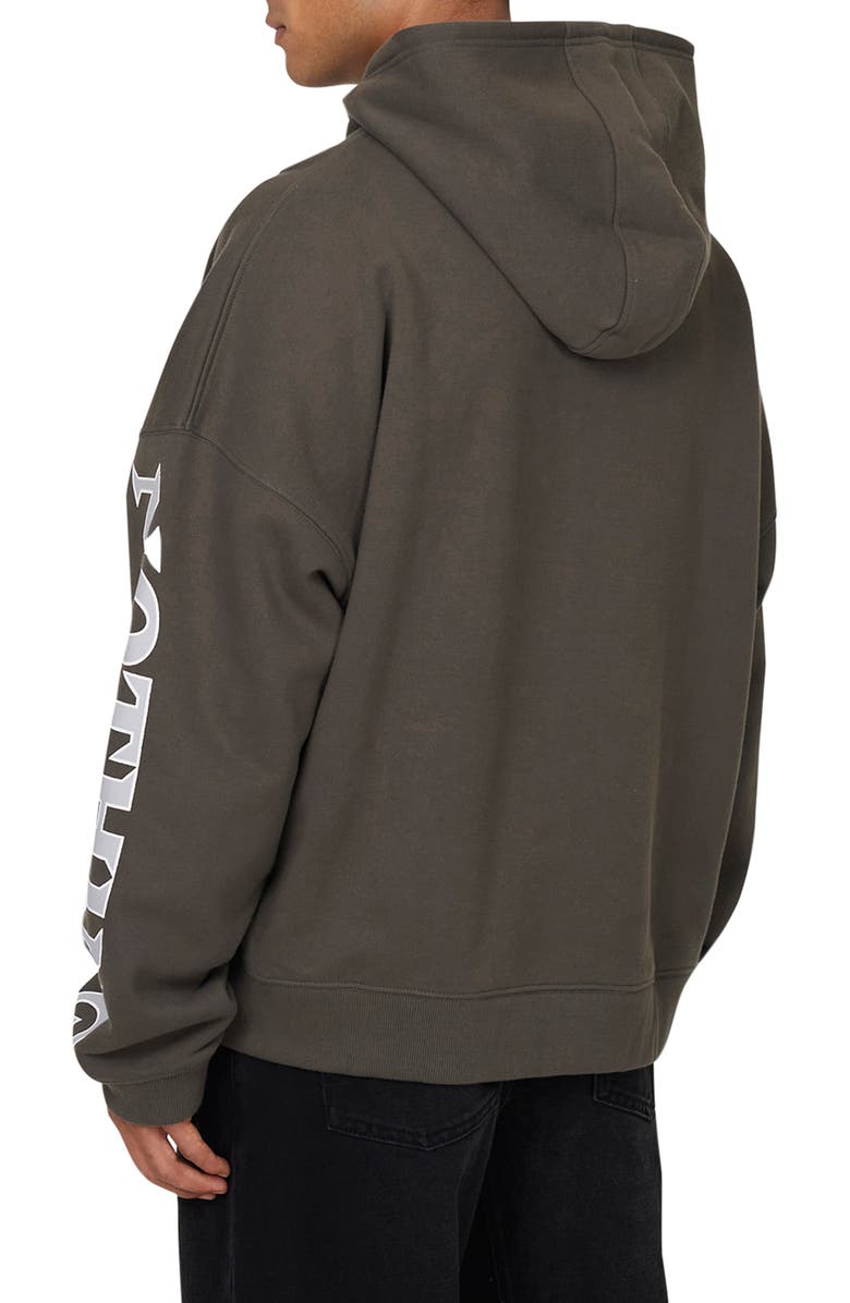 Good For Nothing Boxy Washed Statue Print Hoodie, Alternate, color, Grey