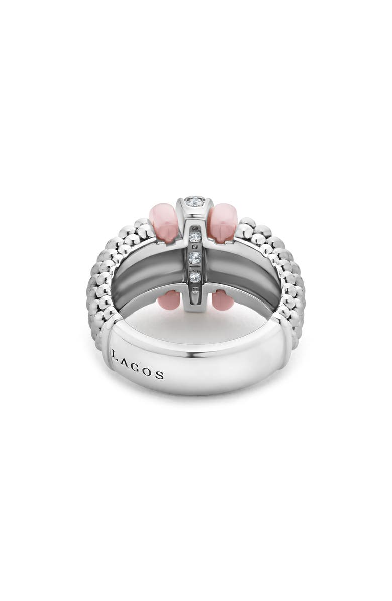 LAGOS Pink Caviar Ceramic Diamond Ring, Alternate, color, Pink