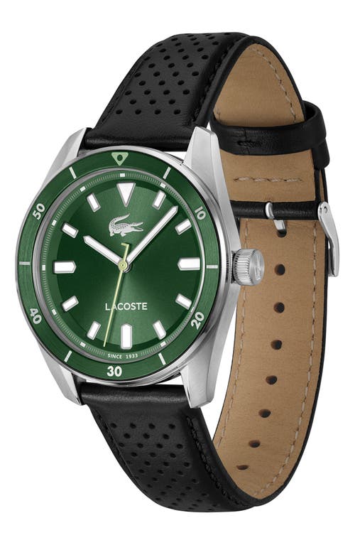 Lacoste Boston Leather Strap Watch, 39mm In Green
