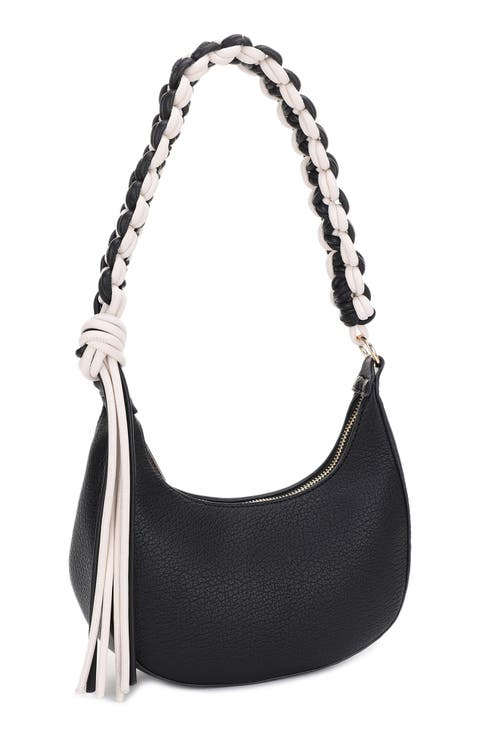 Leilani Braided Faux Leather Baguette