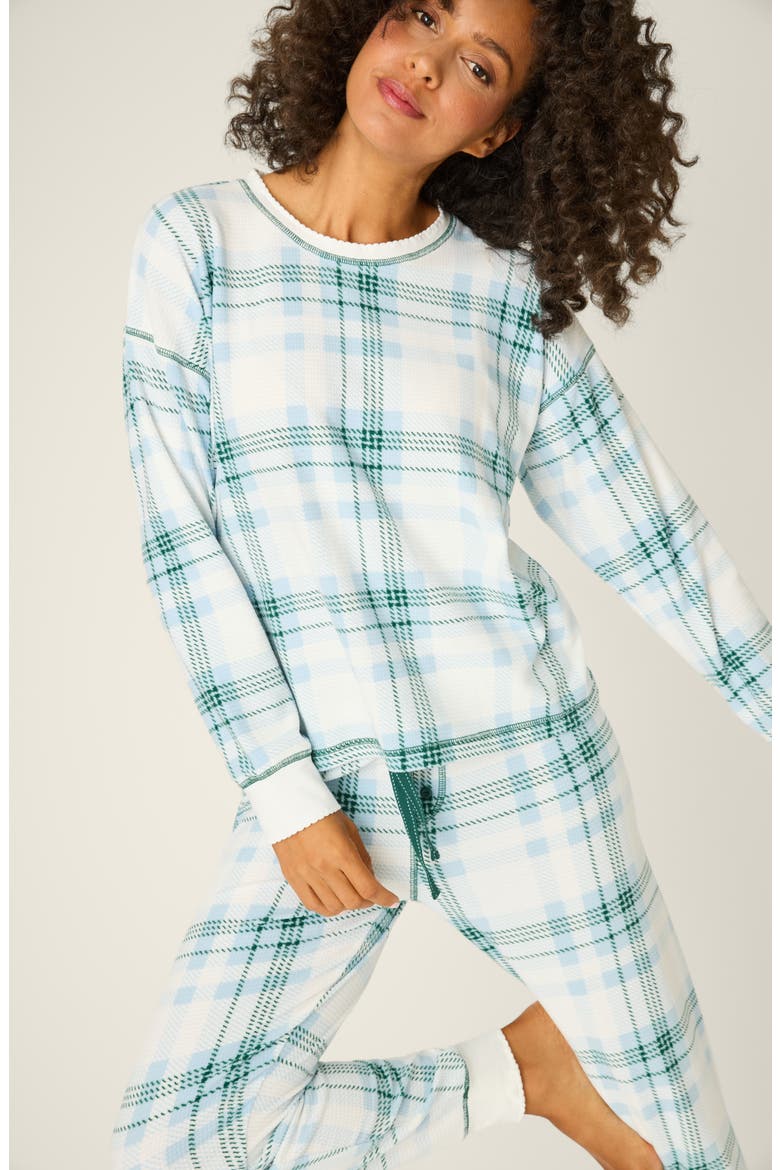 Winter Land Plaid Thermal Velour Pajamas, Alternate, color, IVORY