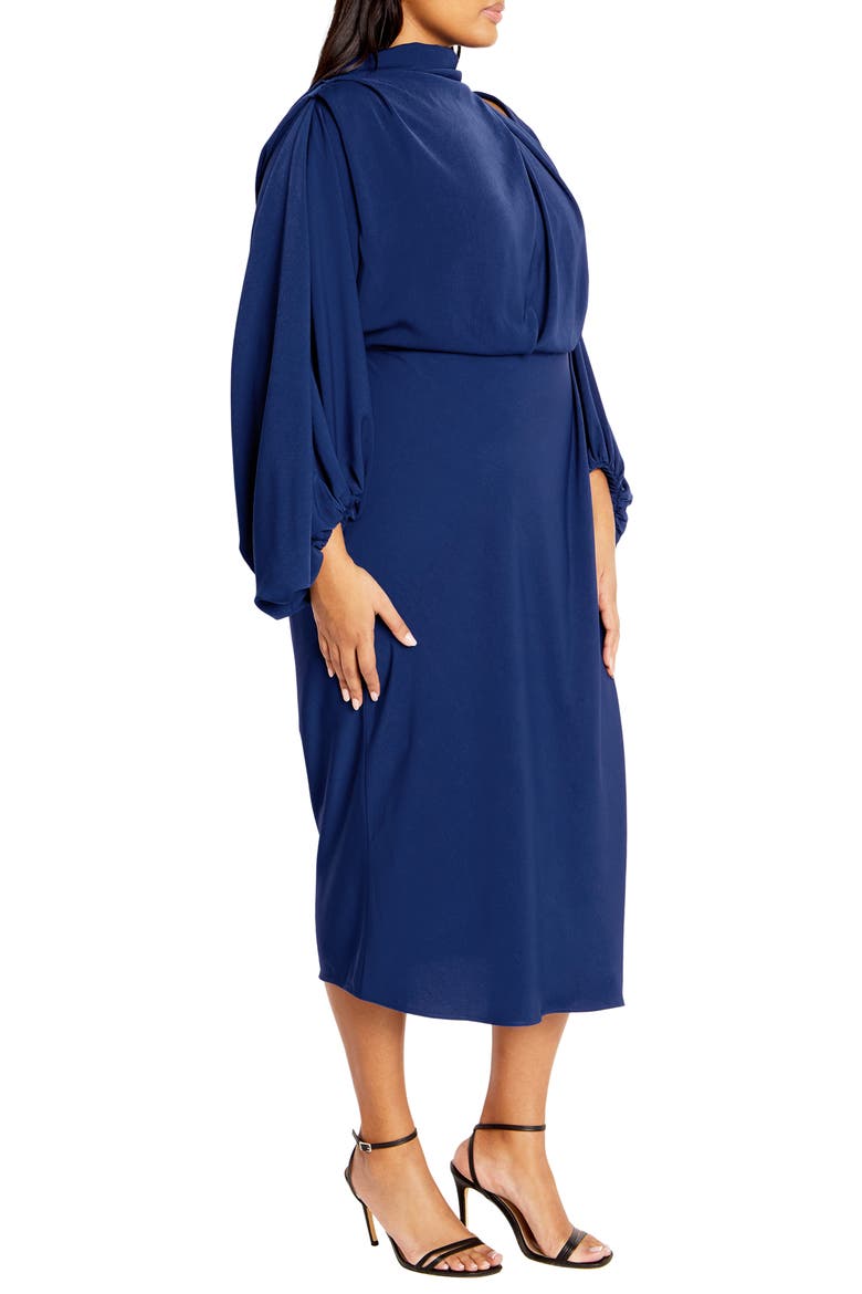 Jaylee Shoulder Cutout Long Sleeve Dress, Alternate, color, DEEP OCEAN