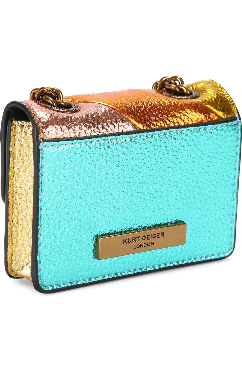 Kurt Geiger London Micro Kensington Metallic Faux Leather Crossbody Bag, Alternate, color,