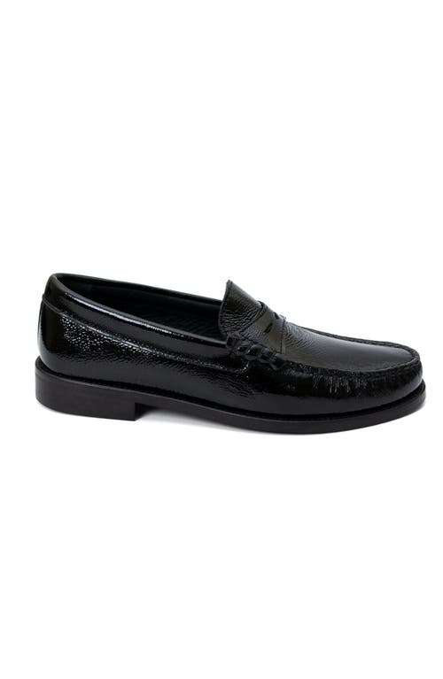 Menina Step Mila Leather Penny Loafer In Black
