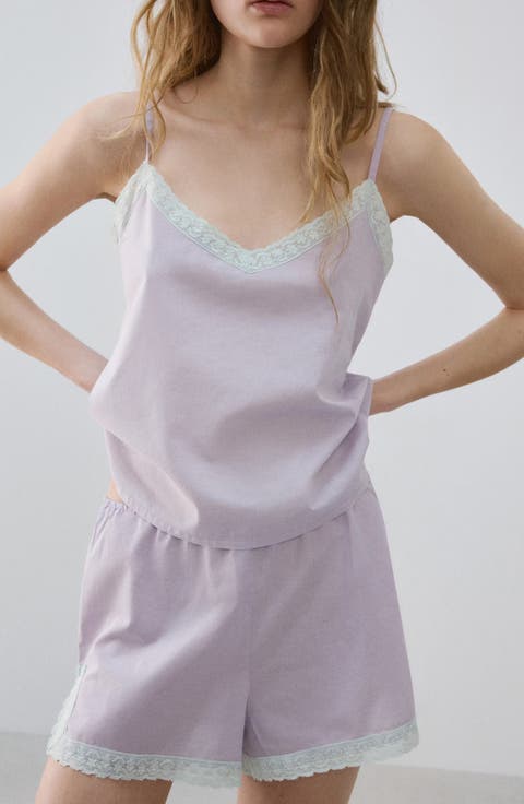 Cotton Lace Trim Pajama Cami