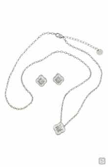 Clover Stud Earrings & Pendant Necklace Set
