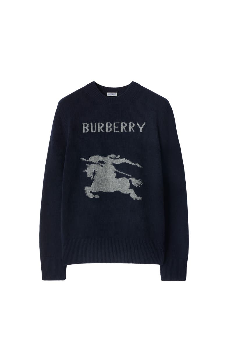 Burberry Knight Wool Cashmere Sweater, Alternate, color, Navy