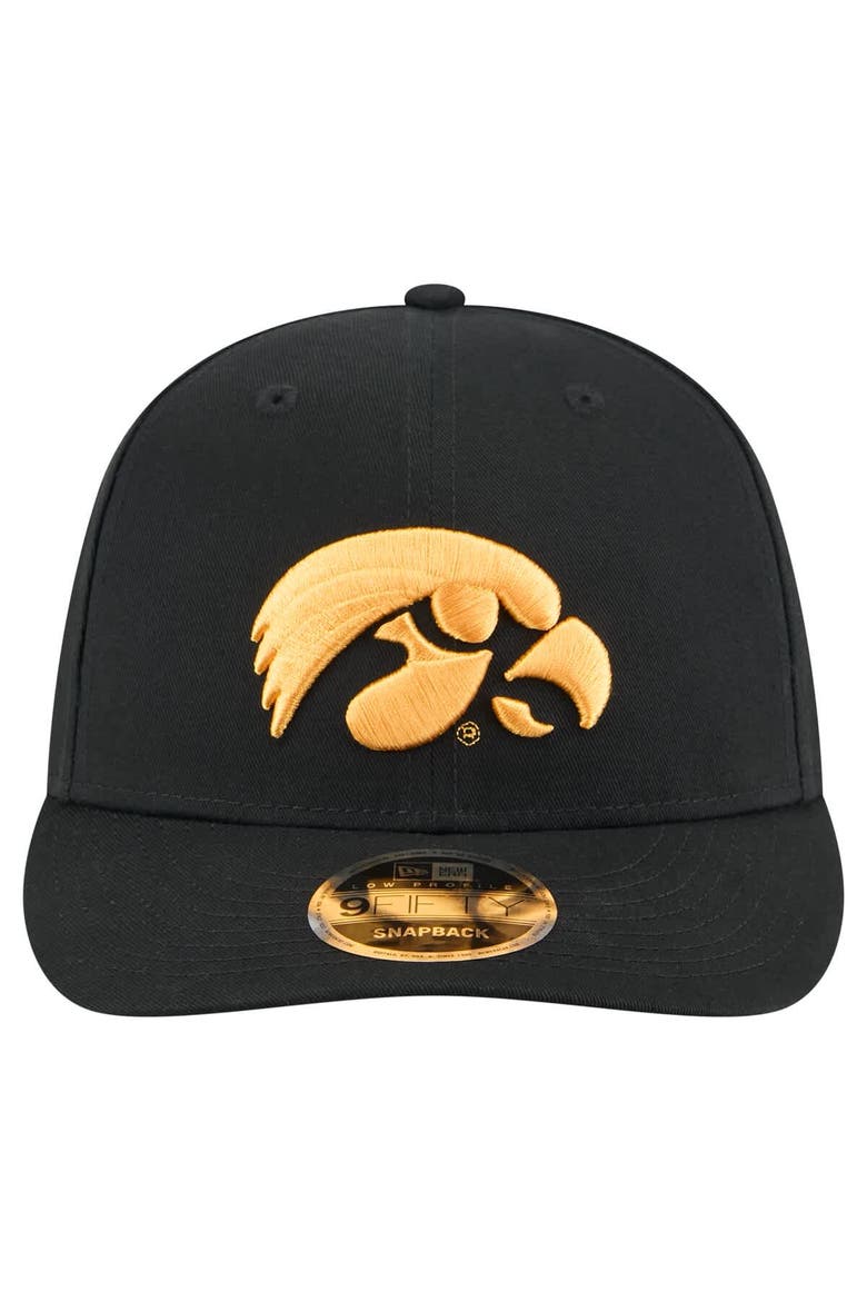 Men's New Era Black Iowa Hawkeyes Low Profile 9FIFTY Snapback Hat, Alternate, color, Black