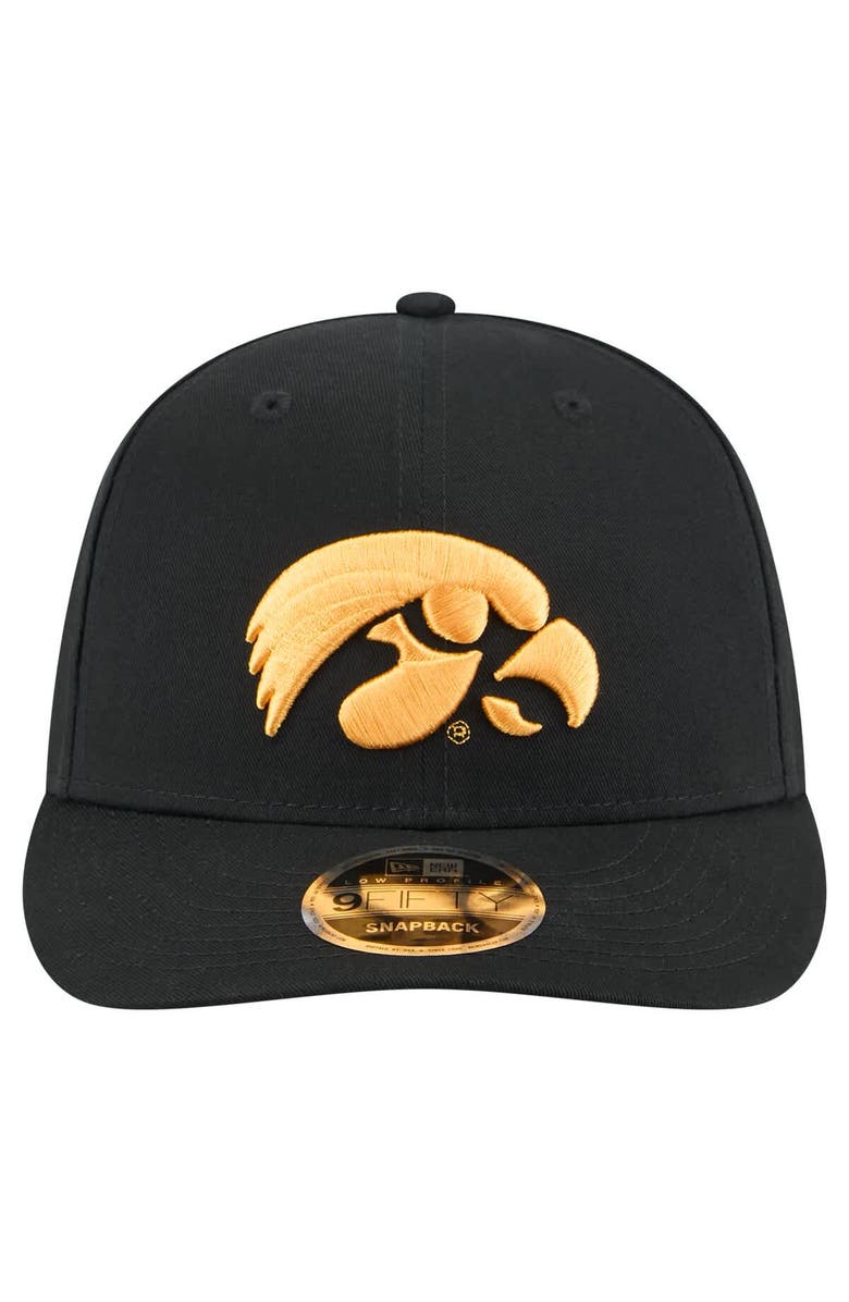 New Era Men's New Era Black Iowa Hawkeyes Low Profile 9FIFTY Snapback Hat, Alternate, color, Black