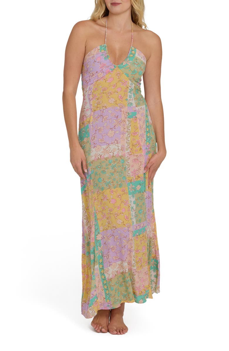 Billabong One Day Halter Maxi Dress, Main, color, Vintage Violet