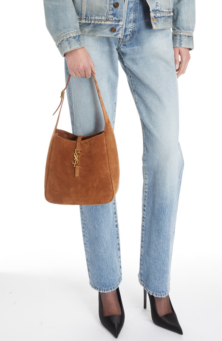 Saint Laurent Small Le 5 à 7 Suede Hobo Bag, Alternate, color,