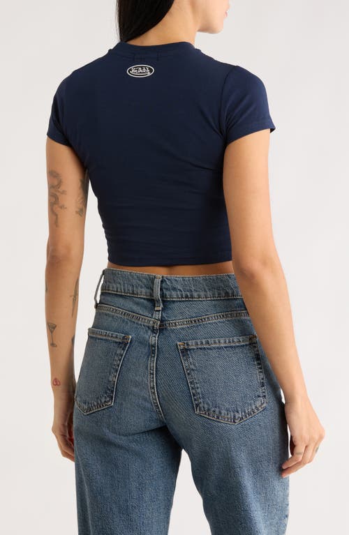 Von Dutch Graphic Logo Baby Tee In Blue