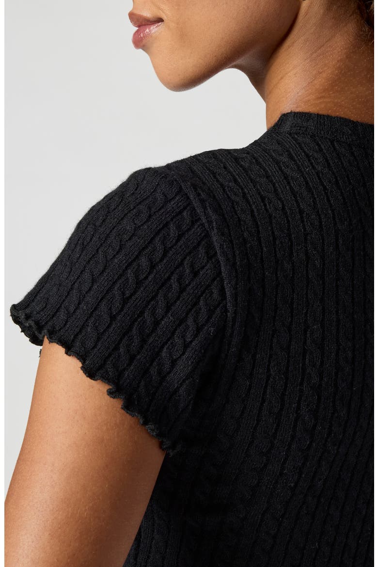 Cable Baby Tee, Alternate, color, BLACK