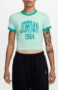Jordan GFX Slim Fit Crop Graphic Ringer T-Shirt