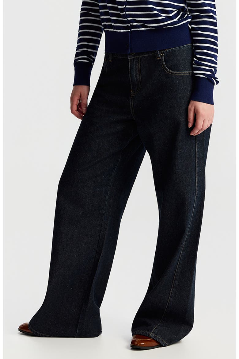 Tair High-waist Wide-leg Jeans, Alternate, color, Dark Blue