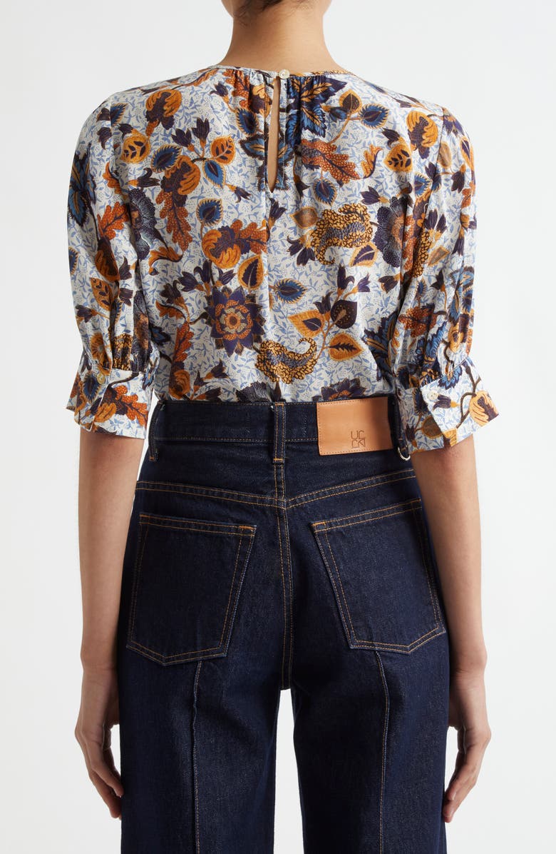 Ulla Johnson Mirelle Floral Silk Top, Alternate, color, 