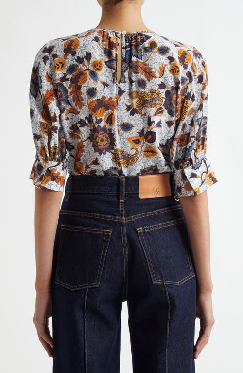 Ulla Johnson Mirelle Floral Silk Top In Jasmine