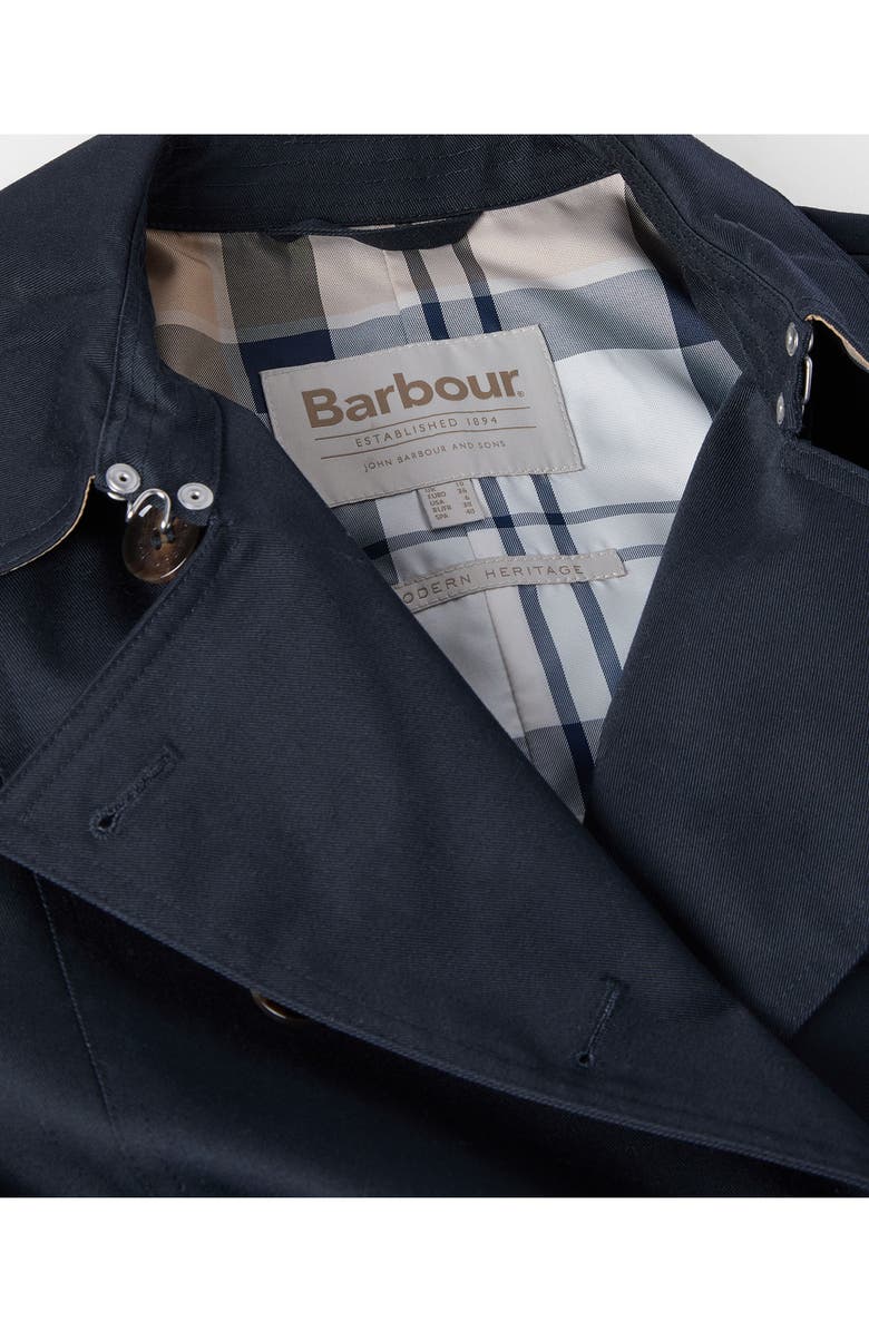 Barbour Great Belted Water Resistant Twill Trench Coat, Alternate, color, Dark Navy/ Hessian Tartan