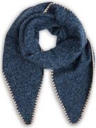 SAACHI Triangle Knit Trim Shawl