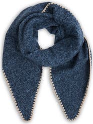 SAACHI Triangle Knit Trim Shawl