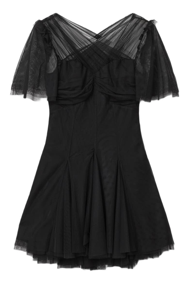 Madi Tulle Dress, Alternate, color, BLACK
